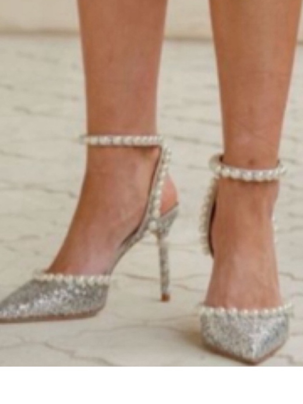 Nicole Bathie x Antonio Melani Sparkle Pearl Bridal Heels - Picture 2 of 7